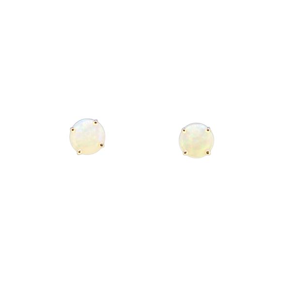 14ct Yellow Gold Solid Opal Earrings
