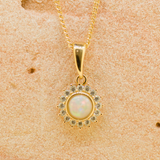 Sterling Silver Gold Plated Solid Opal Pendant