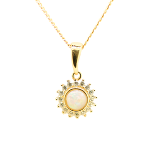 Sterling Silver Gold Plated Solid Opal Pendant
