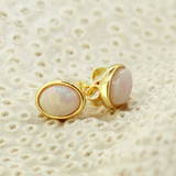 Sterling Silver Gold-plated Solid Opal Earrings