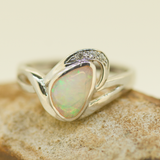 Sterling Silver Solid Opal Ring