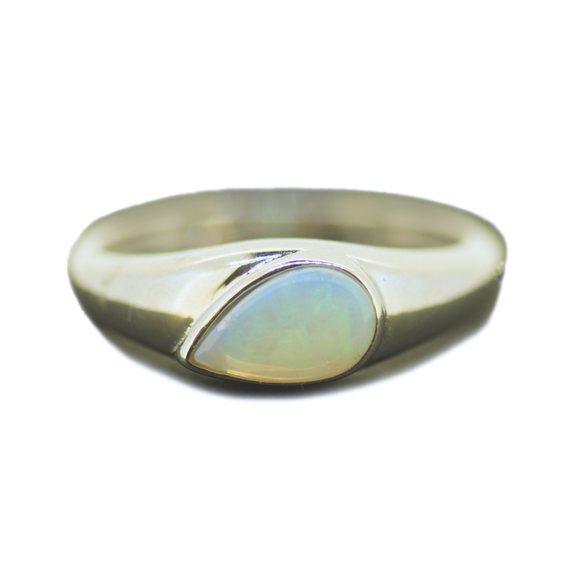 Sterling Silver Solid Opal Ring