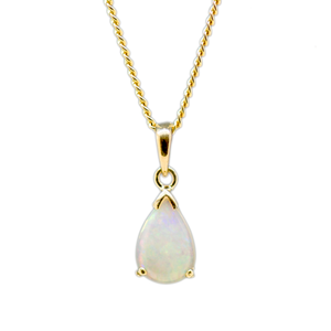 9ct Yellow Gold Solid Opal Pendant