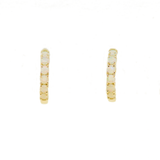 9ct Yellow Gold Solid Opal Huggie Earrings