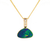 14ct Yellow Gold Doublet Opal Pendant