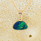 14ct Yellow Gold Doublet Opal Pendant