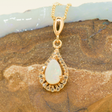 Sterling Silver Gold Plate Solid Opal Pendant