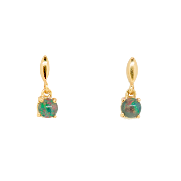 Sterling Silver Gold Plated Triplet Opal Earrings