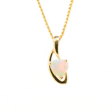 9ct Yellow Gold Solid Opal Heart Pendant
