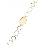 Sterling Silver Solid Opal Bracelet