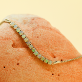 Sterling Silver Solid Opal Bracelet