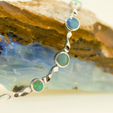 Sterling Silver Doublet Opal Bracelet