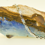 Sterling Silver Solid Opal Bracelet