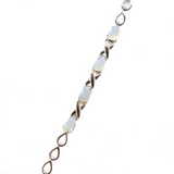 Sterling Silver Solid Opal Bracelet
