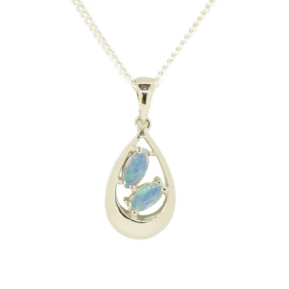 Sterling Silver Enhanced Solid Opal Pendant