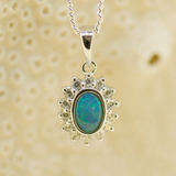 Sterling Silver Enhanced Solid Opal