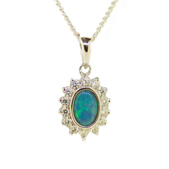 Sterling Silver Enhanced Solid Opal