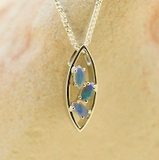 Sterling Silver Enhanced Solid Opal Pendant
