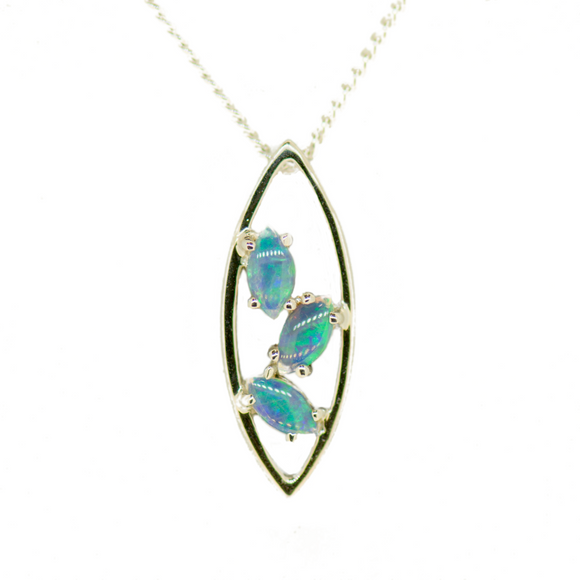 Sterling Silver Enhanced Solid Opal Pendant