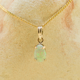14ct Yellow Gold Solid Mintabie Opal Pendant
