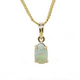 14ct Yellow Gold Solid Mintabie Opal Pendant