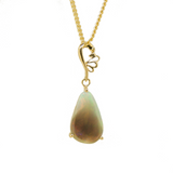 18ct Yellow Gold Black Opal Pendant