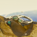 Sterling Silver Solid Opal Hoop Earrings