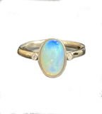 Sterling Silver Solid Opal Ring