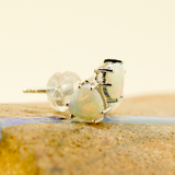 9ct White Gold white solid Opal Stud Earrings