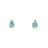 14ct White Gold Solid Opal Earrings