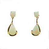 14ct Yellow Gold Solid Opal Drop Earrings