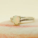 Sterling Silver Solid Opal Ring