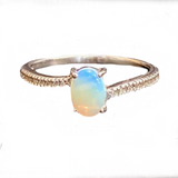 Sterling Silver Solid Opal Ring
