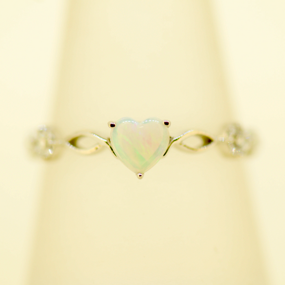 Sterling Silver Solid Opal Ring