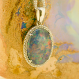 Sterling Silver Triplet Opal Pendant