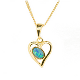 Sterling Silver Gold Plated Doublet Heart Pendant