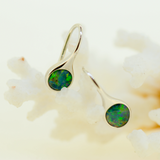 Sterling Silver Doublet Opal Earrings