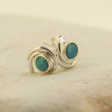 Sterling Silver Doublet Opal Earrings