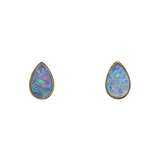 Sterling Silver Doublet Opal Earrings