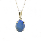 Sterling Silver Doublet Opal Pendant