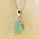 18ct White Gold Boulder Opal Pendant