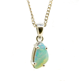 18ct White Gold Boulder Opal Pendant