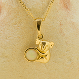 Sterling Silver Gold Plated Solid Opal Koala Pendant