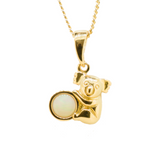 Sterling Silver Gold Plated Solid Opal Koala Pendant