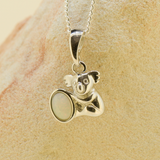 Sterling Silver Solid Opal Koala Pendant