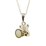 Sterling Silver Solid Opal Koala Pendant