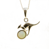 Sterling Silver Solid Opal Kangaroo Pendant