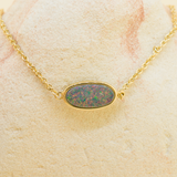Sterling Silver Gold Plate Doublet Opal Bracelet