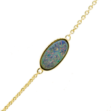 Sterling Silver Gold Plate Doublet Opal Bracelet