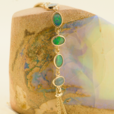 Sterling Silver Gold Plate Doublet Opal Bracelet